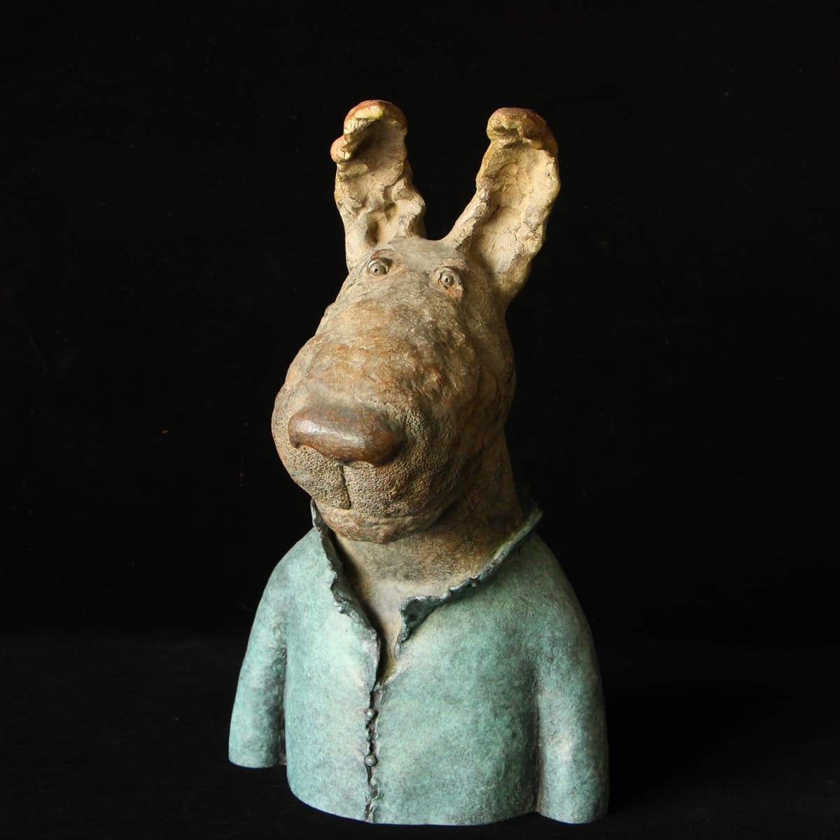 Lapin veste bleue - Bronze  de Sophie Favre