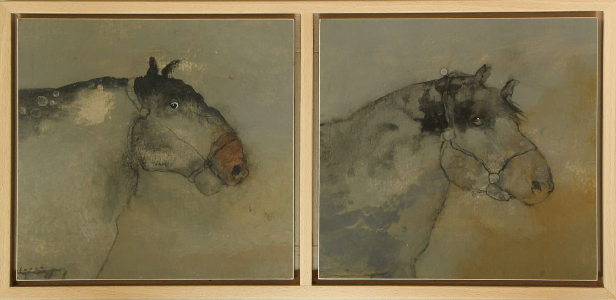 Chevaux / diptyque - Peinture  de Sophie Favre