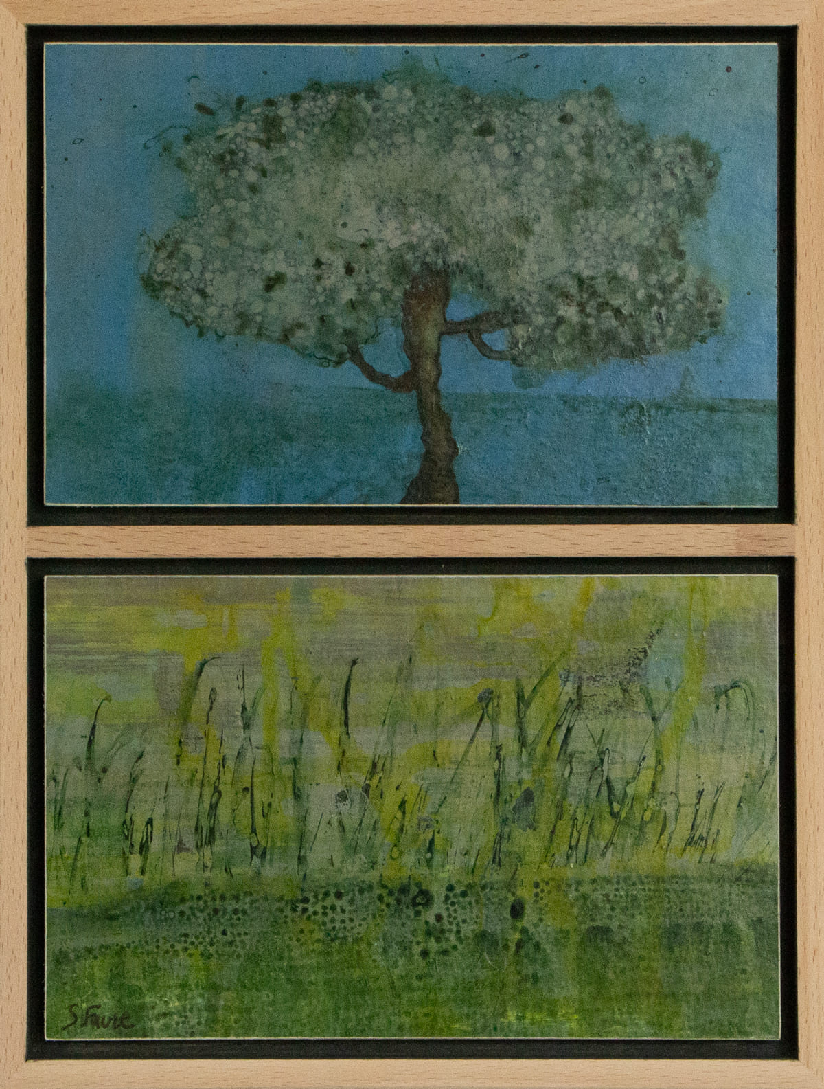 L arbre bleu / Diptyque - Peinture  de Sophie Favre