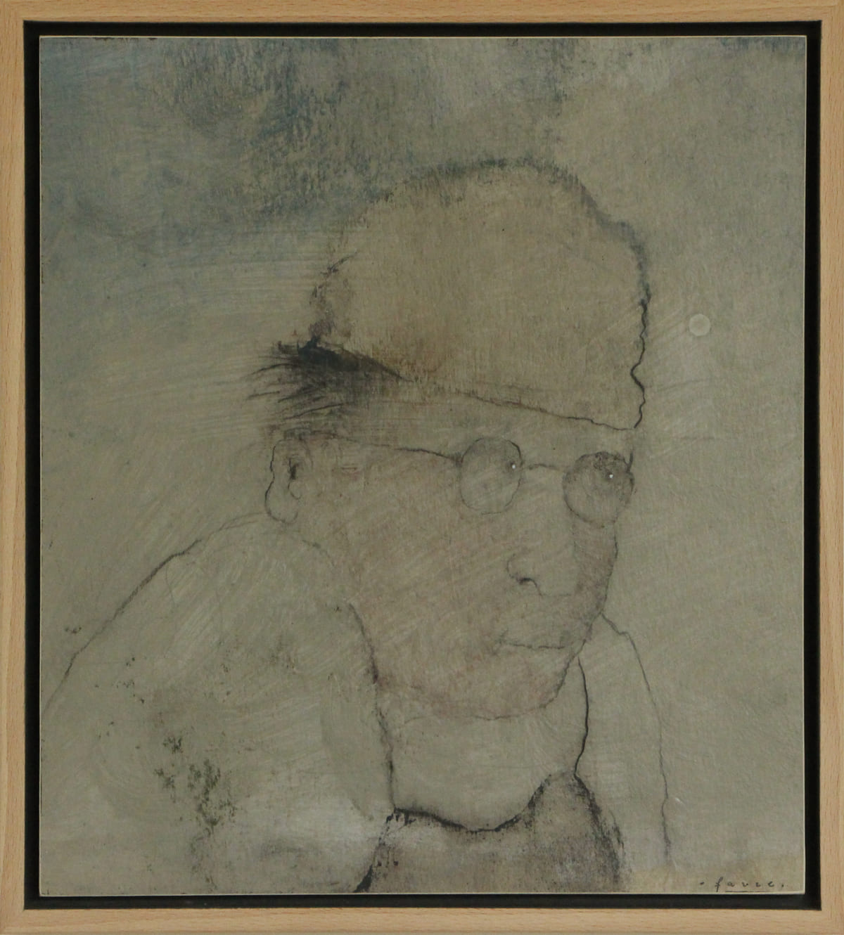 Portrait au tablier - Peinture  de Sophie Favre