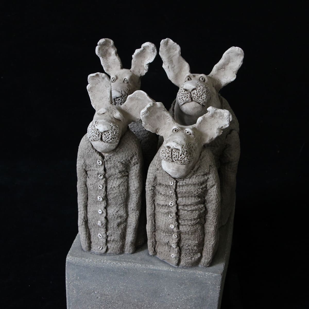 Les 4 lapins - Terrecuite de Sophie Favre
